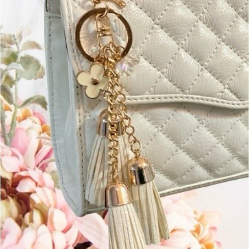 Tassels Crystal Floral Keychain Charm Trendy new